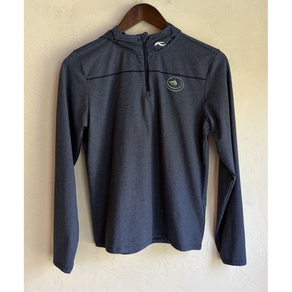 Kjus X Castle Pines Boys Hood Midlayer Half Zip 164 XL Blue Golf Hoodie UPF